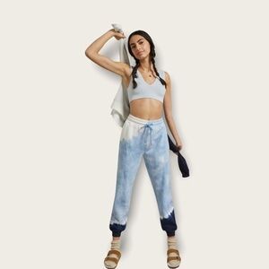 L SPACE Blue and White Daybreak Tie-Dye Joggers